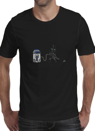 zwart- Robotic Hoover voor Mannen T-Shirt