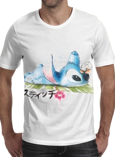  Stitch watercolor voor Mannen T-Shirt