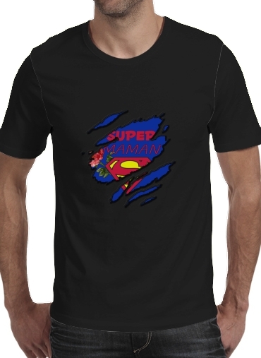 zwart- Super Maman voor Mannen T-Shirt