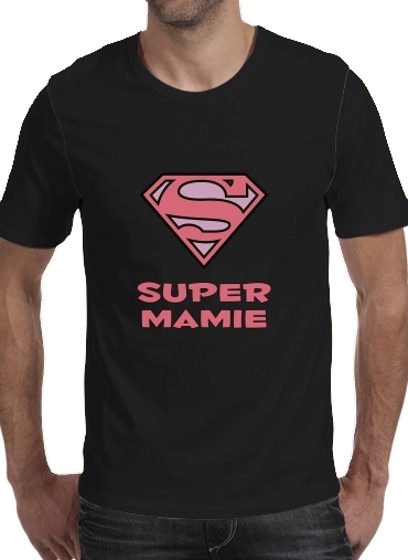 zwart- Super Mamie voor Mannen T-Shirt