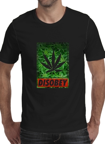 zwart- Weed Cannabis Disobey voor Mannen T-Shirt