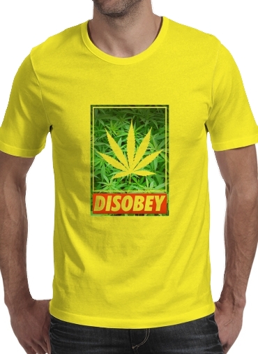geel- Weed Cannabis Disobey voor Mannen T-Shirt