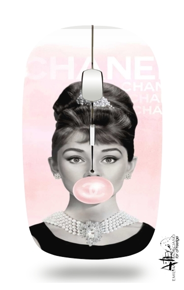  Audrey Hepburn bubblegum voor Draadloze optische muis met USB-ontvanger