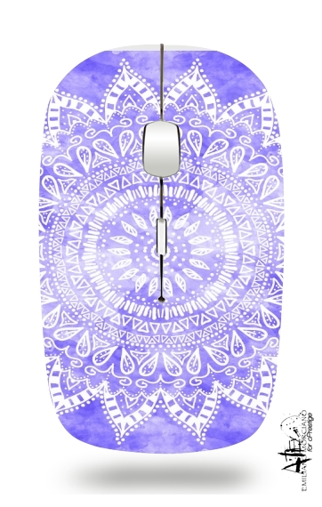  Bohemian Flower Mandala in purple voor Draadloze optische muis met USB-ontvanger