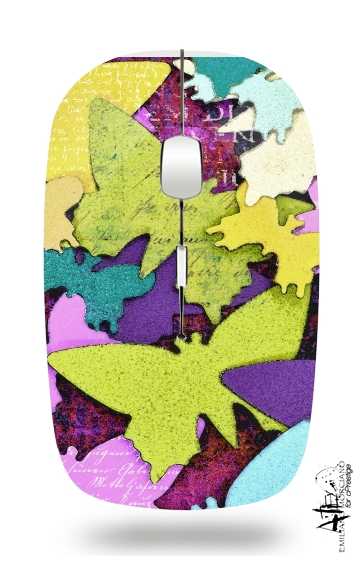  Butterflies art paper voor Draadloze optische muis met USB-ontvanger