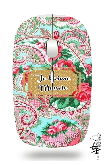  Floral Old Tissue - Je t'aime Mamie voor Draadloze optische muis met USB-ontvanger
