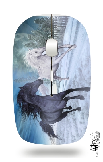  Horse freedom in the snow voor Draadloze optische muis met USB-ontvanger