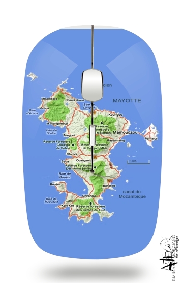  Mayotte Carte 976 voor Draadloze optische muis met USB-ontvanger