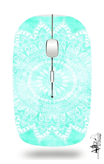  Mint Bohemian Flower Mandala voor Draadloze optische muis met USB-ontvanger