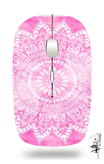  Pink Bohemian Boho Mandala voor Draadloze optische muis met USB-ontvanger