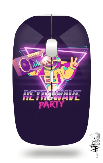  Retrowave party nightclub dj neon voor Draadloze optische muis met USB-ontvanger