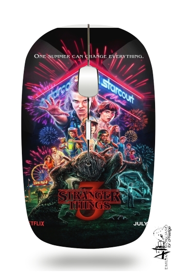  Stranger Things Saison 3 voor Draadloze optische muis met USB-ontvanger