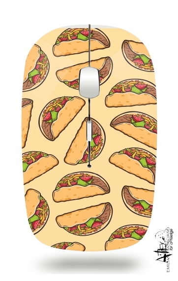  Taco seamless pattern mexican food voor Draadloze optische muis met USB-ontvanger