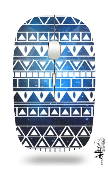  Tribal Aztec Pattern Blue voor Draadloze optische muis met USB-ontvanger