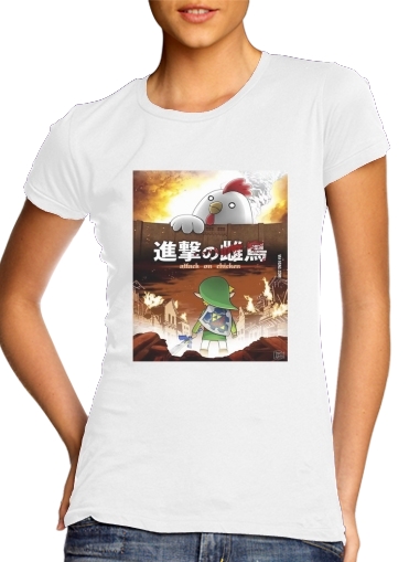  Attack On Chicken voor Vrouwen T-shirt