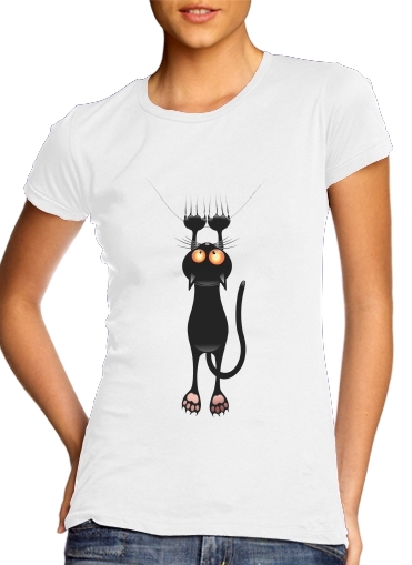  Black Cat Cartoon Hang voor Vrouwen T-shirt