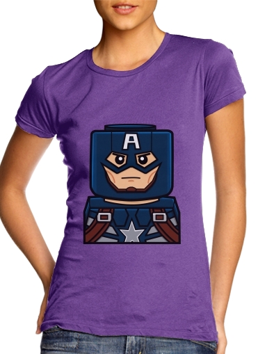 purple- Bricks Captain America voor Vrouwen T-shirt