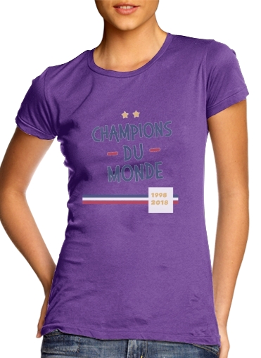 purple- Champion du monde 2018 Supporter France voor Vrouwen T-shirt