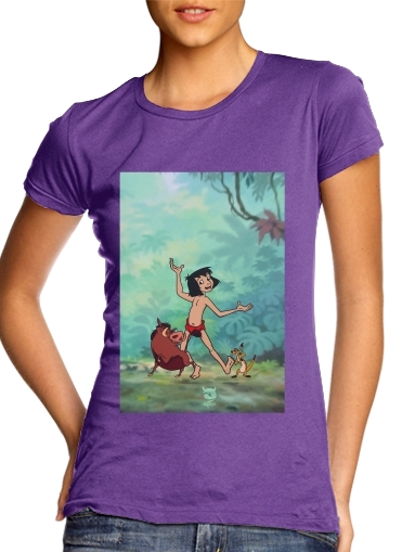 purple- Disney Hangover Mowgli Timon and Pumbaa  voor Vrouwen T-shirt