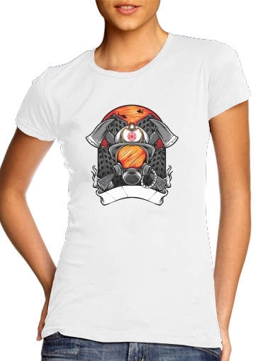  Fire Fighter Custom Text voor Vrouwen T-shirt