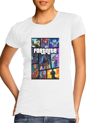  Fortnite - Battle Royale Art Feat GTA voor Vrouwen T-shirt