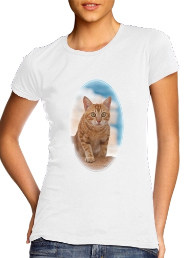  Ginger kitten on a cliff voor Vrouwen T-shirt