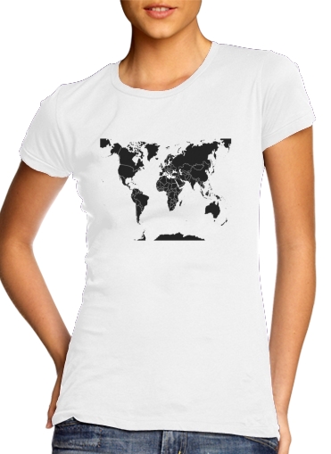  World Map voor Vrouwen T-shirt