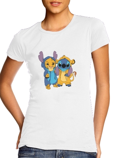  Simba X Stitch best friends voor Vrouwen T-shirt