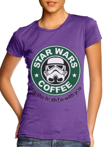 purple- Stormtrooper Coffee inspired by StarWars voor Vrouwen T-shirt