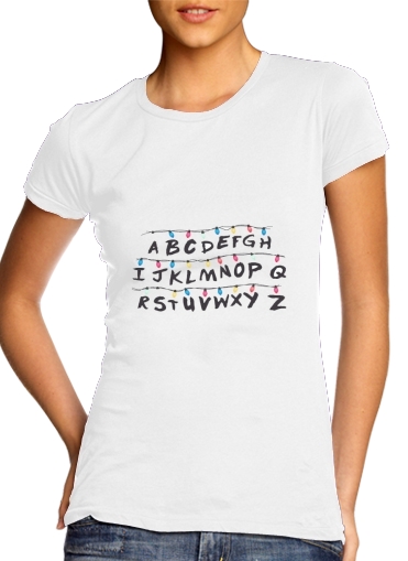  Stranger Things Lampion Alphabet Inspiration voor Vrouwen T-shirt