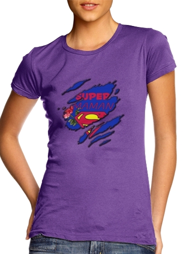 purple- Super Maman voor Vrouwen T-shirt