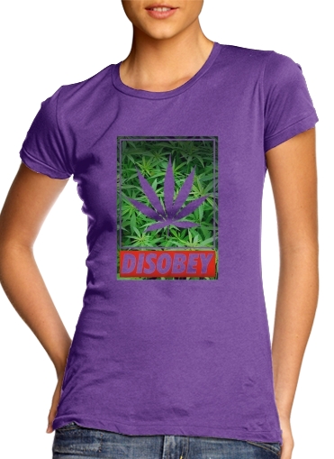 purple- Weed Cannabis Disobey voor Vrouwen T-shirt