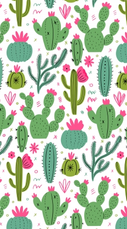 hoesje Minimalist pattern with cactus plants