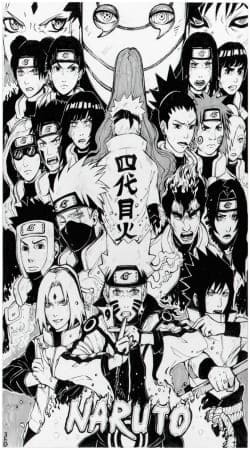 hoesje Naruto Black And White Art