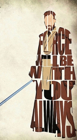 hoesje Obi Wan Kenobi Tipography Art