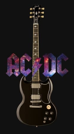 hoesje AcDc Guitare Gibson Angus