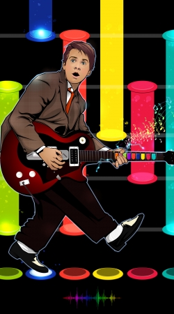 hoesje Marty McFly plays Guitar Hero