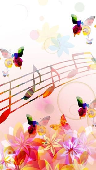 hoesje Musical Notes Butterflies
