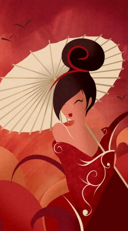 hoesje Sakura Asian Geisha