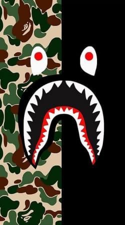 hoesje Shark Bape Camo Military Bicolor