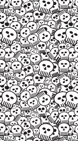 hoesje toon skulls, black and white