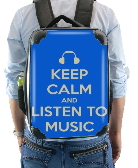  Keep Calm And Listen to Music voor Rugzak