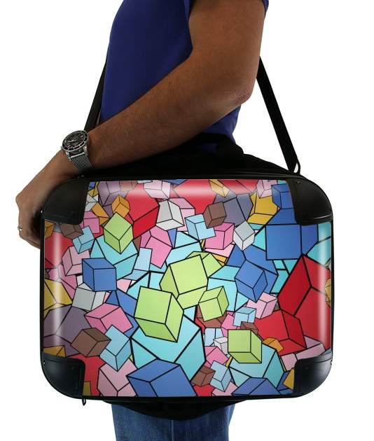 Abstract Cool Cubes voor Laptoptas