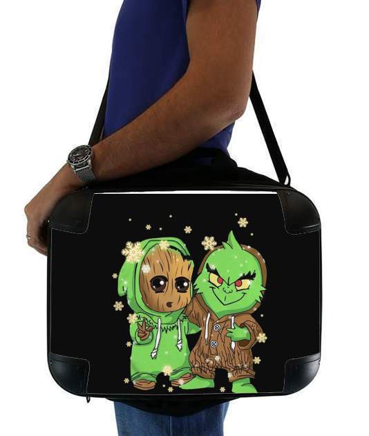  Baby Groot and Grinch Christmas voor Laptoptas