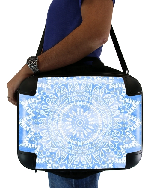  Bohemian Flower Mandala in Blue voor Laptoptas