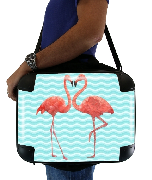  flamingo love voor Laptoptas