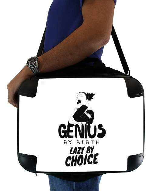  Genius by birth Lazy by Choice Shikamaru tribute voor Laptoptas