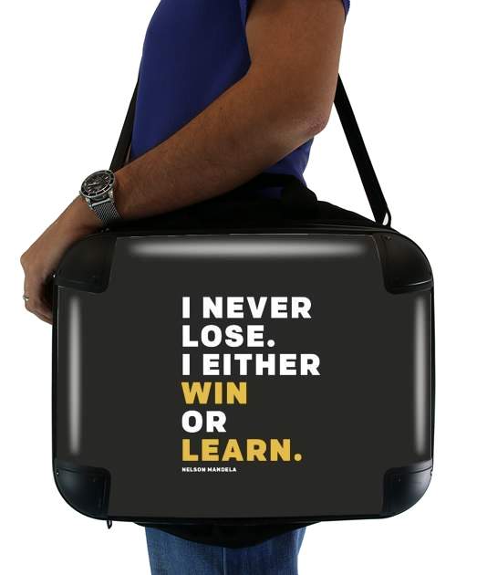  i never lose either i win or i learn Nelson Mandela voor Laptoptas