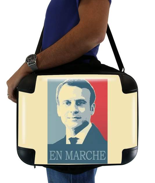  Macron Propaganda En marche la France voor Laptoptas