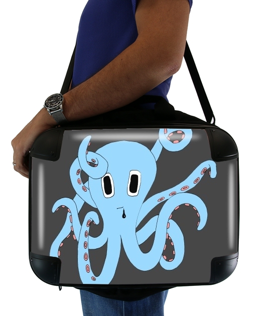  octopus Blue cartoon voor Laptoptas